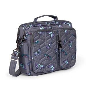LUG Navigator Butterfly Grey RFID Messenger Crossbody Tote Bag